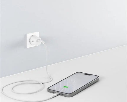 USB - C 2M superzachte textielkabel met metalen stekkers wit - Networkdiscount.com