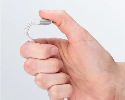USB - C 2M superzachte textielkabel met metalen stekkers wit - Networkdiscount.com