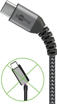 USB - C naar USB - C 2M textielkabel met metalen stekkers - Networkdiscount.com