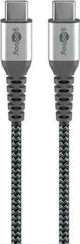 USB - C naar USB - C 2M textielkabel met metalen stekkers - Networkdiscount.com