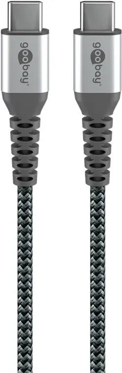 USB - C naar USB - C 2M textielkabel met metalen stekkers - Networkdiscount.com