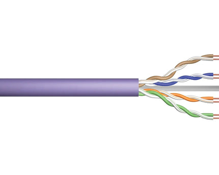 UTP CAT6 netwerkkabel stug 305M 100% koper paars - Networkdiscount.com