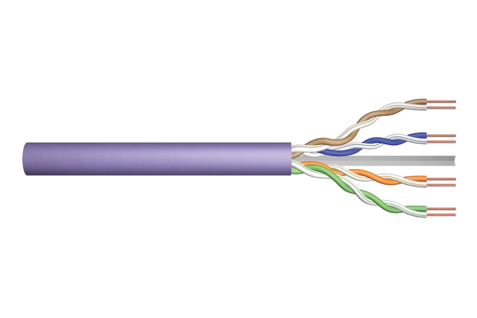 UTP CAT6 netwerkkabel stug 305M 100% koper paars - Networkdiscount.com