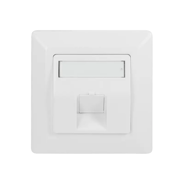 Wandcontactdoos voor 1 Keystone RAL9003 - Networkdiscount.com