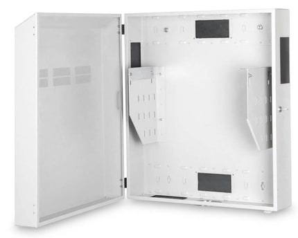 Wandkast, slank 800x640x220 mm, 4U verticaal, kleur grijs (RAL 7035) - Networkdiscount.com