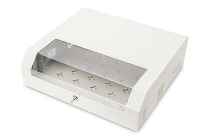 Wandkast, SOHO, slank, 145x525x475 mm 3U draaibaar, 2U vast, kleur grijs (RAL 7035) - Networkdiscount.com