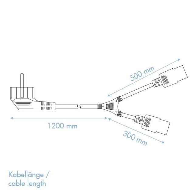 Y - stroomkabel CEE7/7 2x C13 1.5 M - Networkdiscount.com