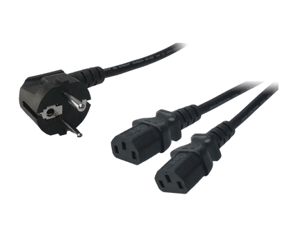 Y - stroomkabel CEE7/7 2x C13 1.5 M - Networkdiscount.com