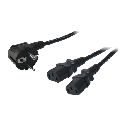 Y - stroomkabel CEE7/7 2x C13 1.5 M - Networkdiscount.com