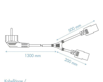 Y - stroomkabel CEE7/7 2x C13 1.5 M - Networkdiscount.com